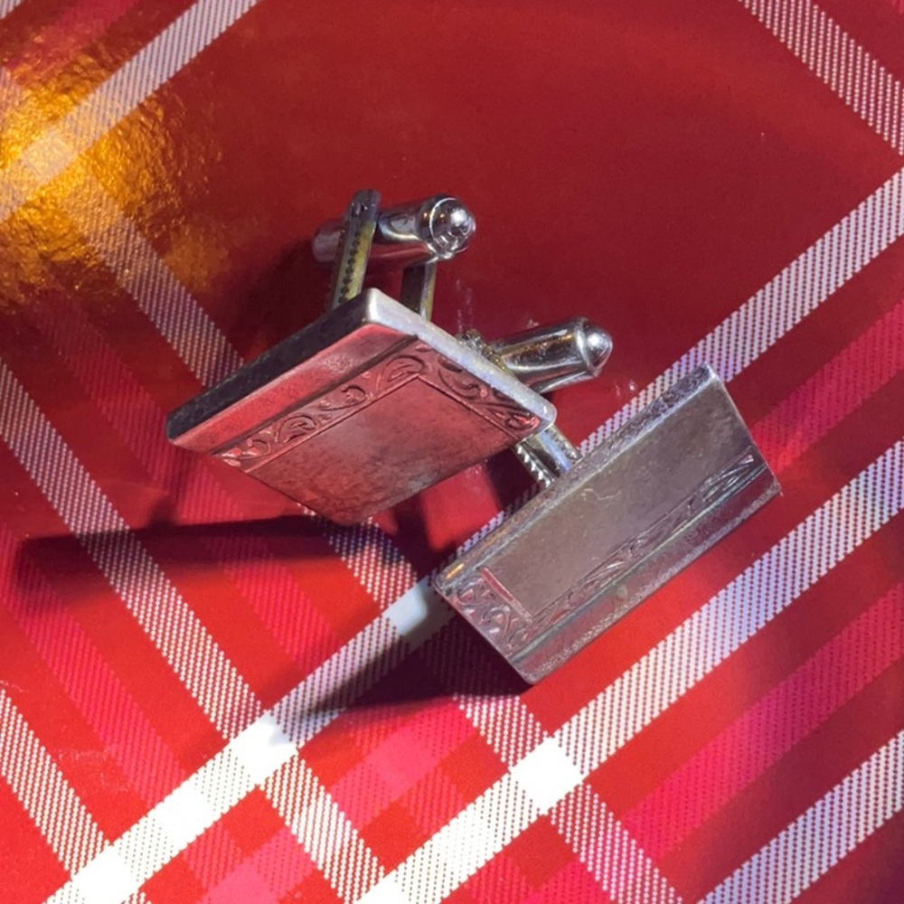 Silver vintage cuff links